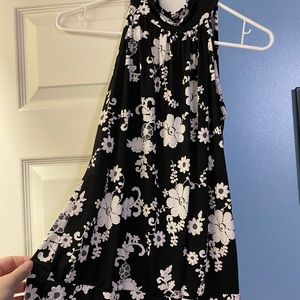 Black and White floral tank